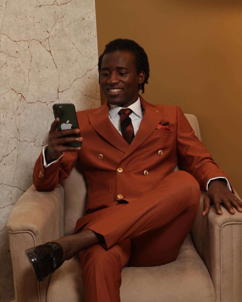 Costume croisé orange – Image 7