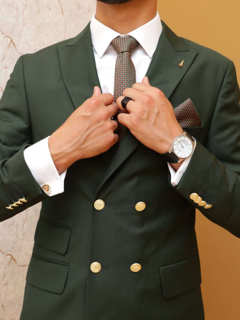 Costume croisé vert